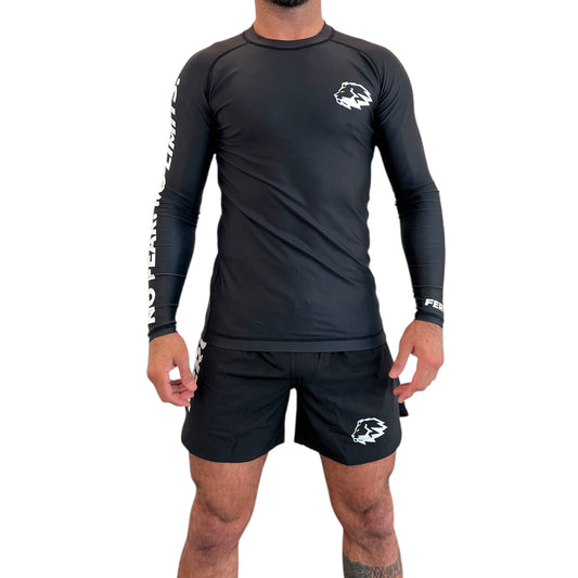 FERUS Combat Long Sleeve Black Rashguard (AJP Legal)