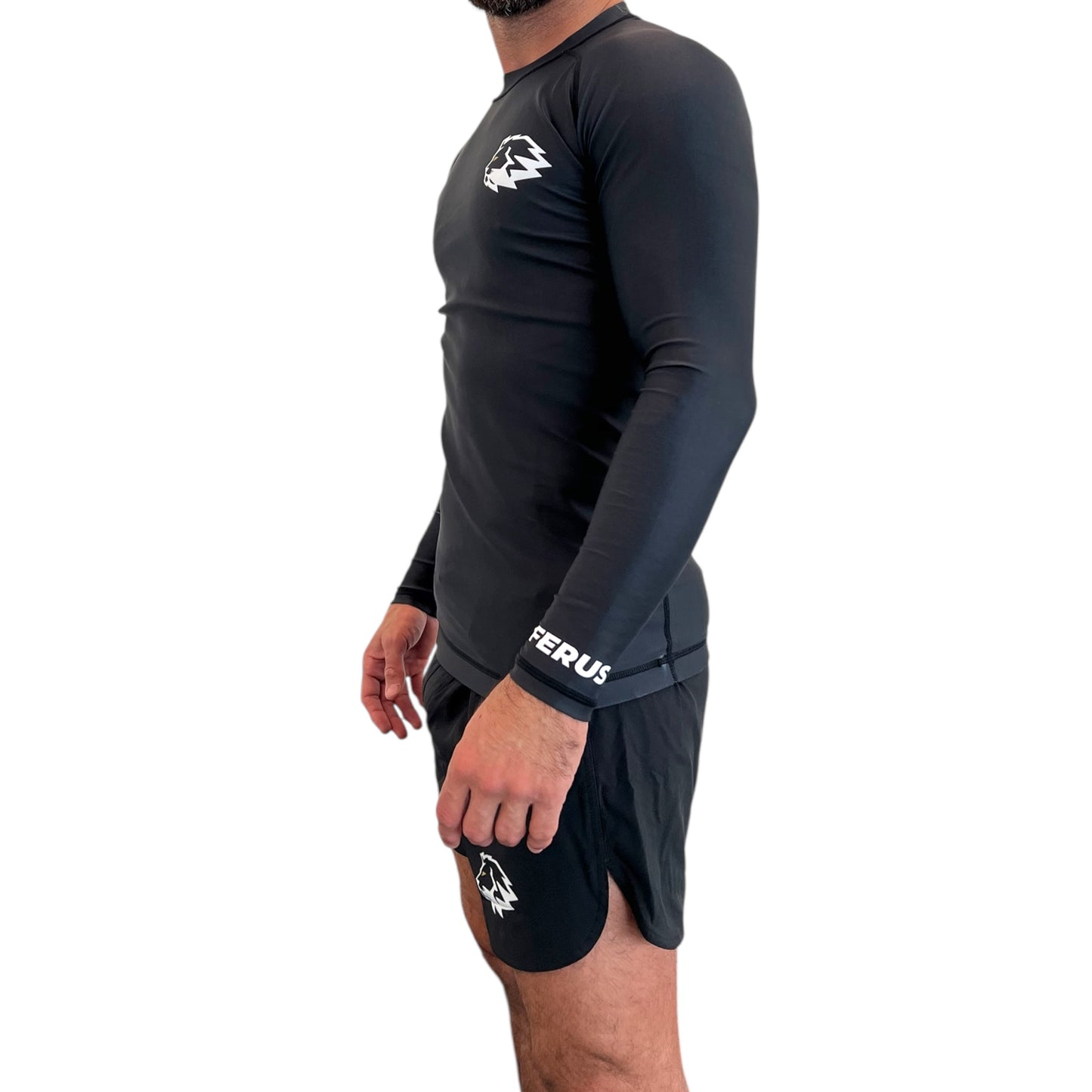 FERUS Combat Long Sleeve Black Rashguard (AJP Legal)