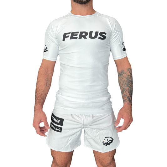 FERUS Combat Short Sleeve White Rashguard (AJP Legal)