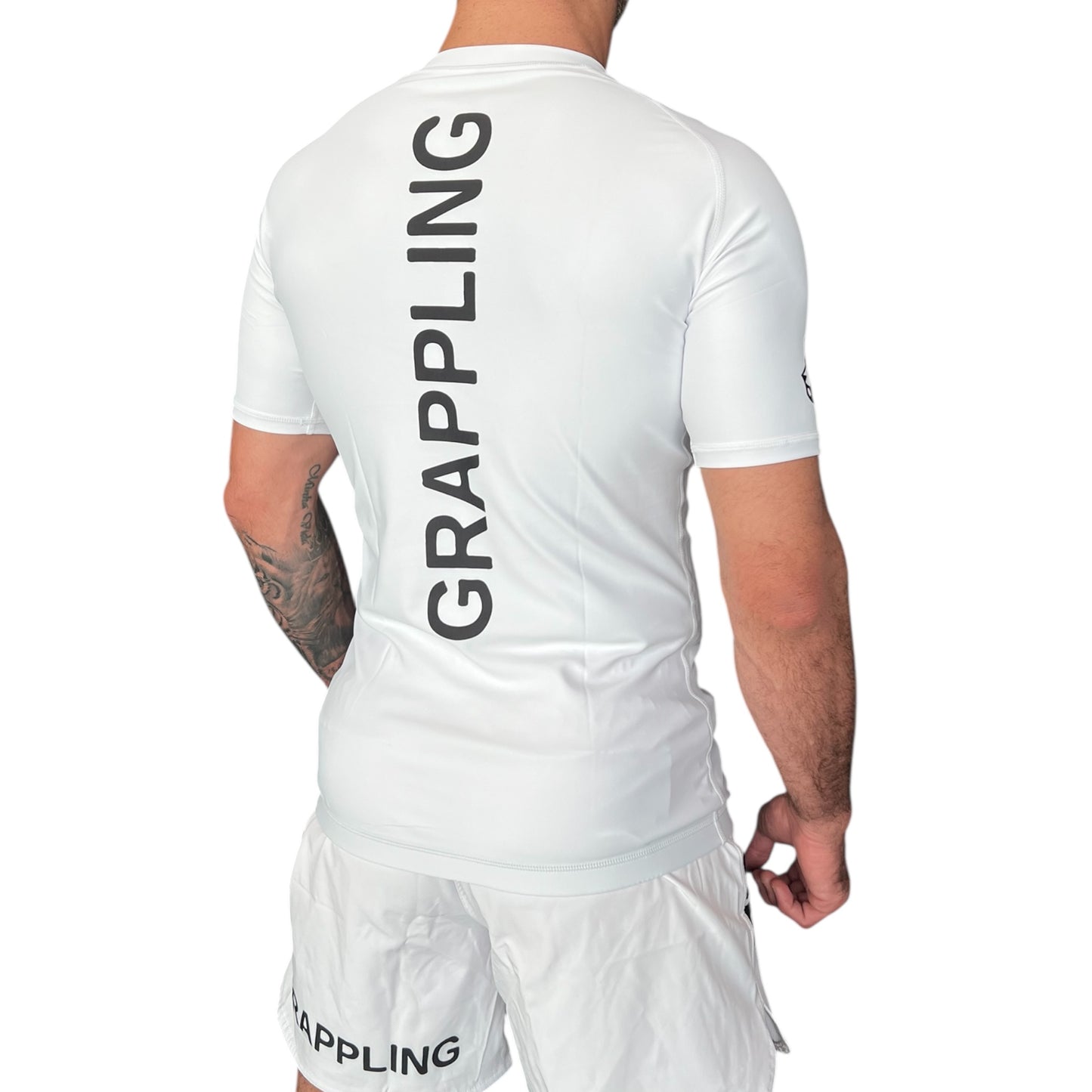 FERUS Combat Short Sleeve White Rashguard (AJP Legal)