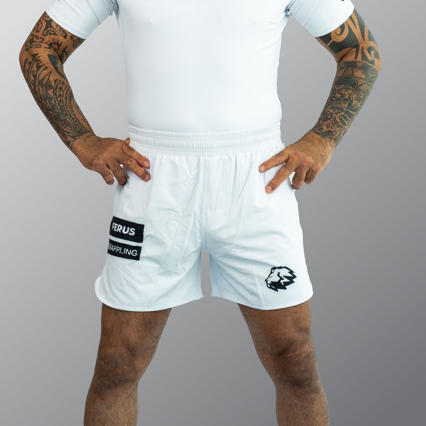 Ferus Unisex Combat Shorts - White (AJP Legal)