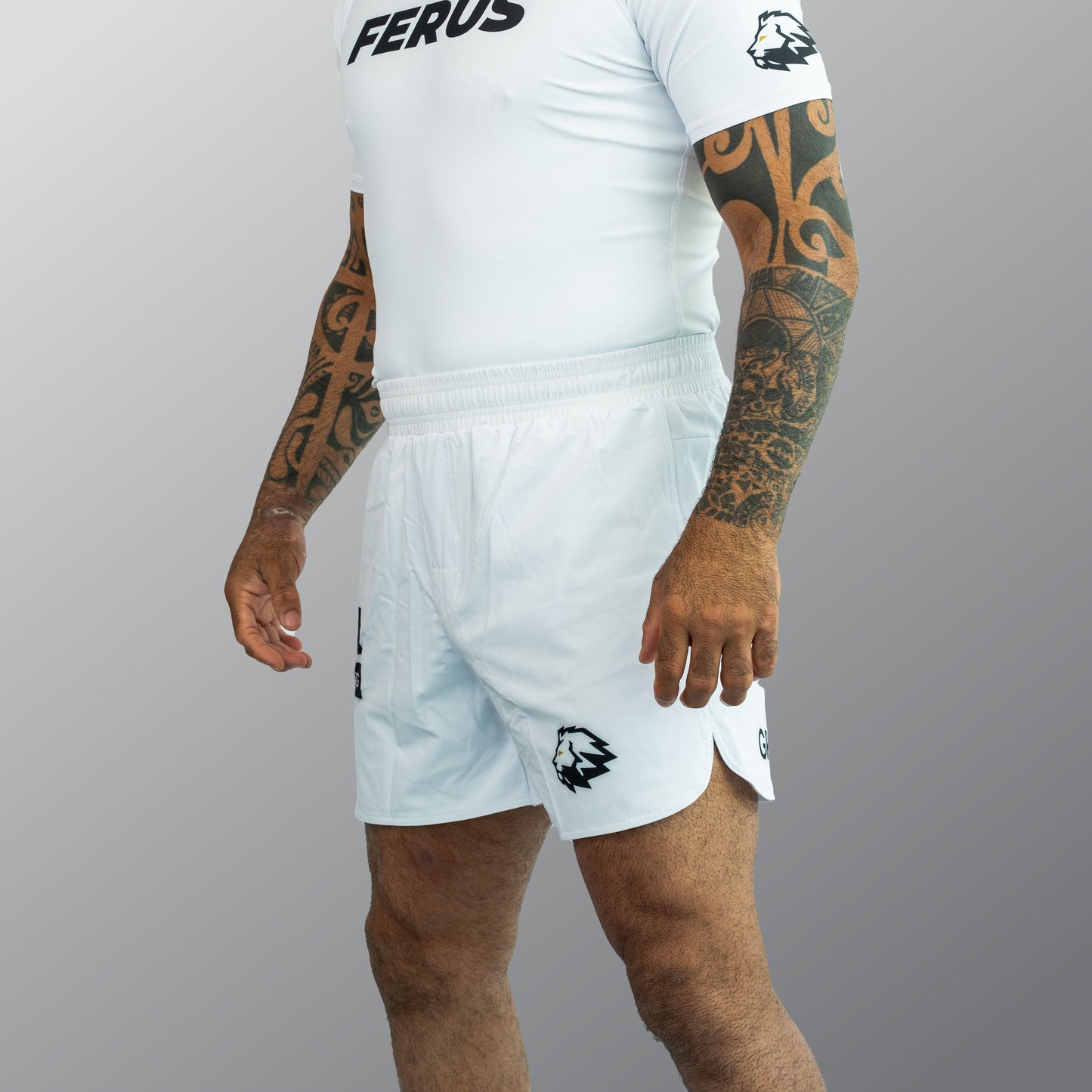 Ferus Unisex Combat Shorts - White (AJP Legal)
