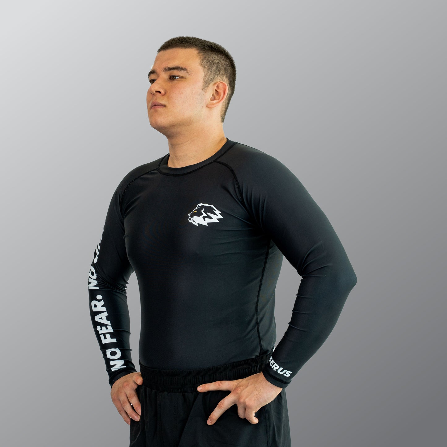 FERUS Unisex Long Sleeve Black Rashguard (AJP Legal)