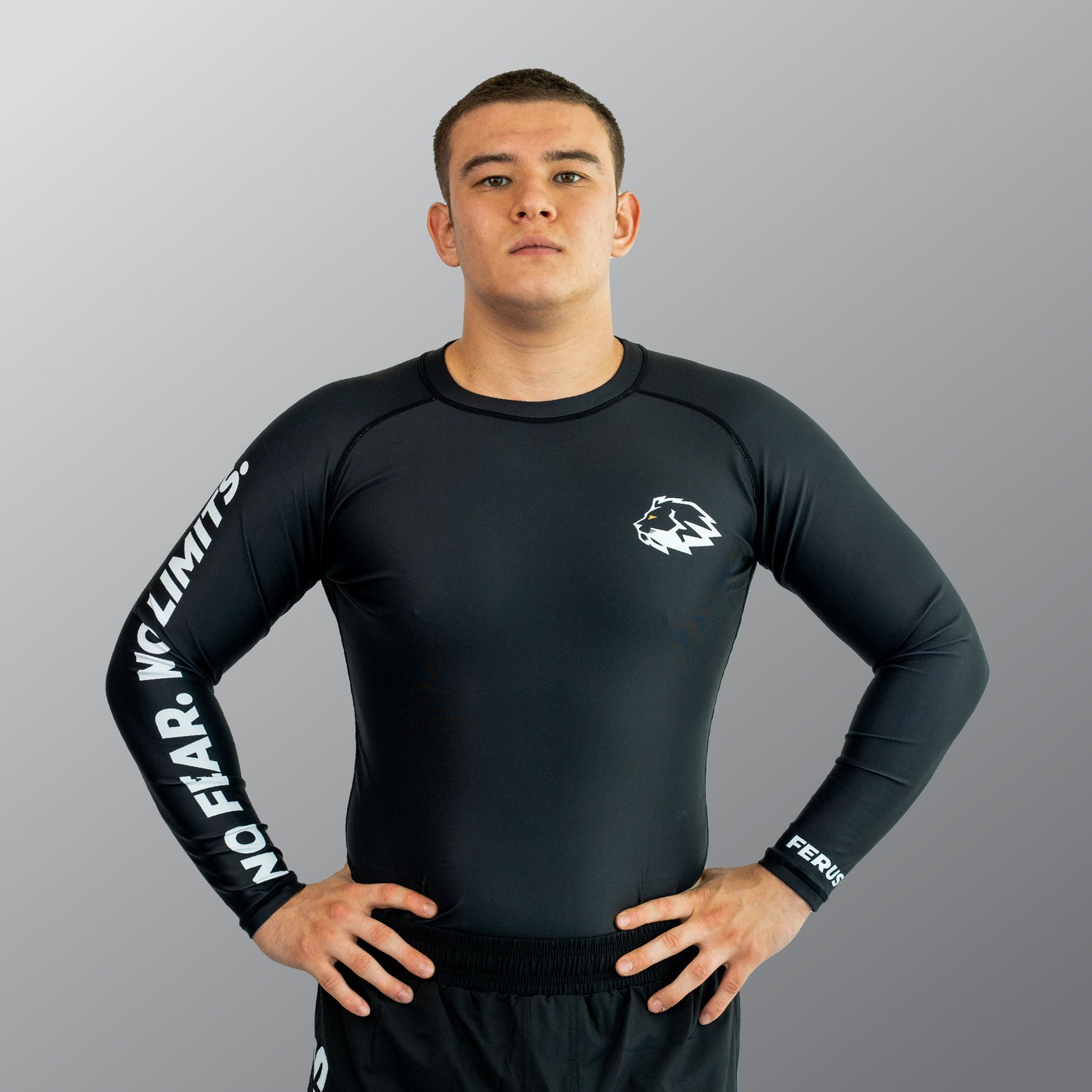 FERUS Unisex Long Sleeve Black Rashguard (AJP Legal)