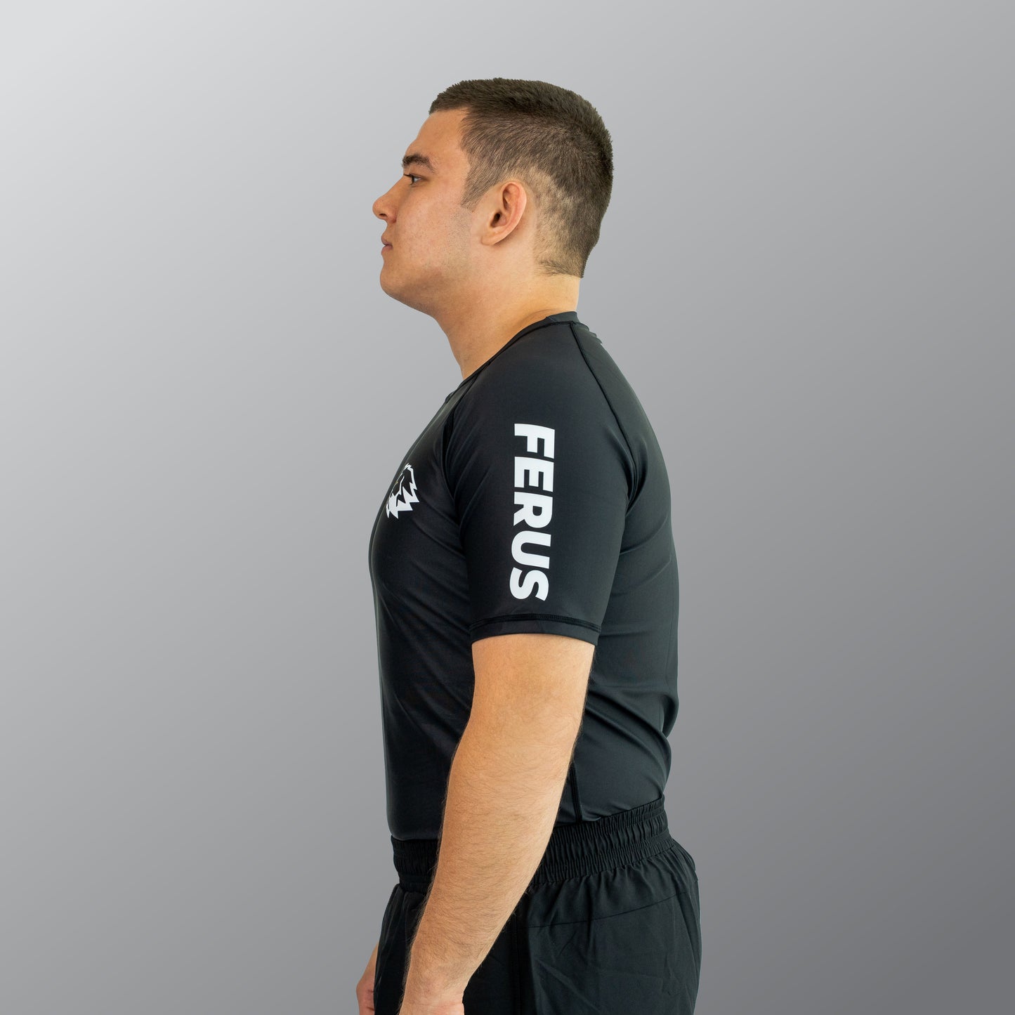 FERUS Unisex Short Sleeve Black Rashguard (AJP Legal)