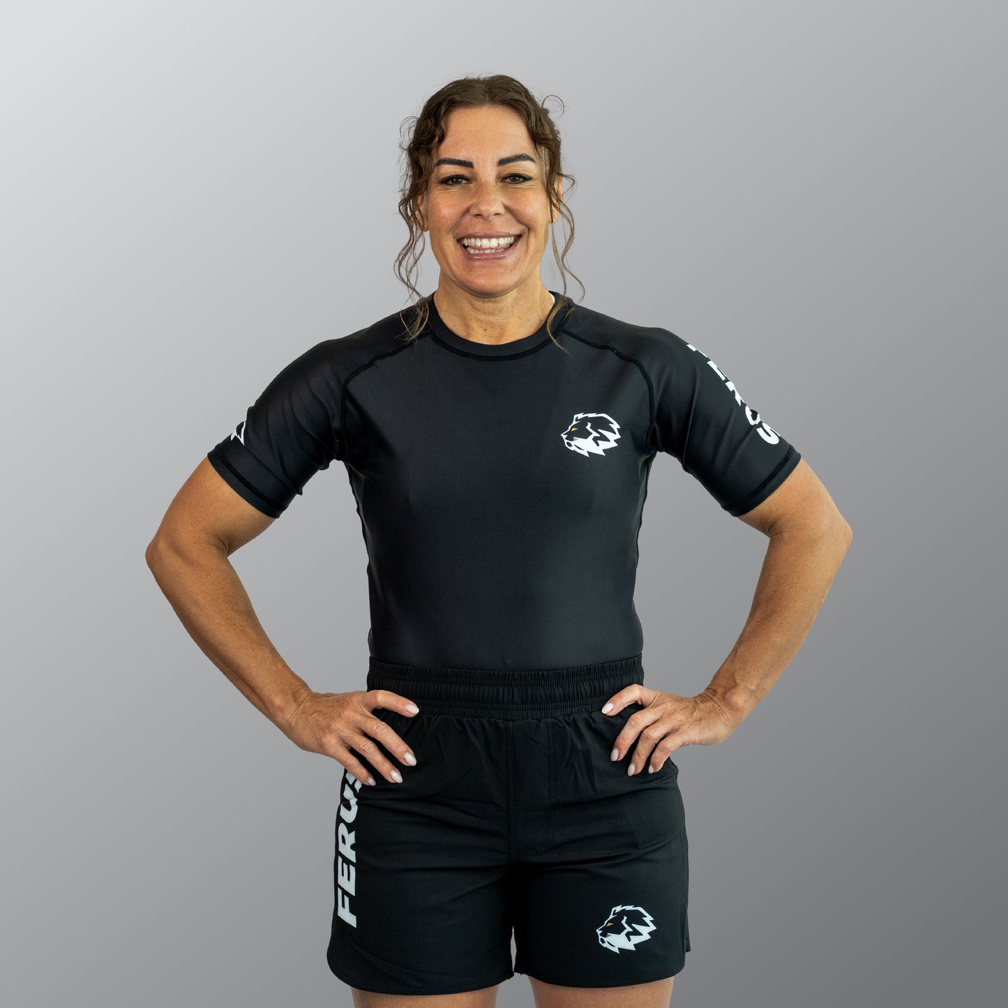 FERUS Unisex Short Sleeve Black Rashguard (AJP Legal)