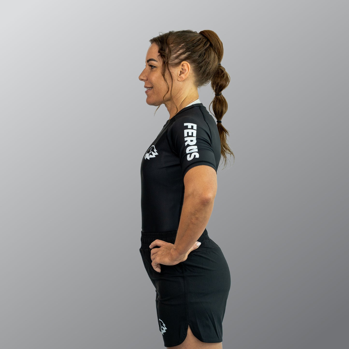 FERUS Unisex Short Sleeve Black Rashguard (AJP Legal)