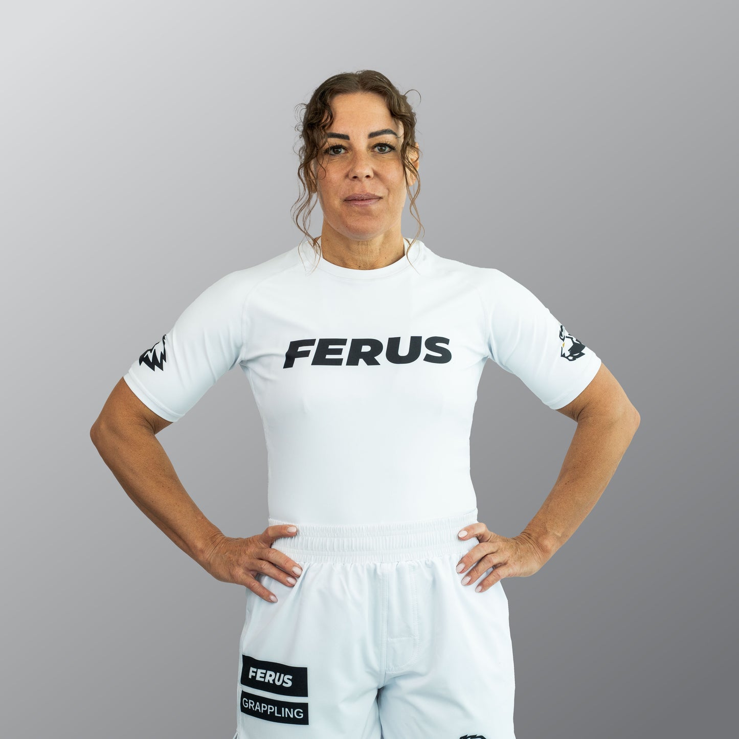 FERUS Unisex Short Sleeve White Rashguard (AJP Legal)